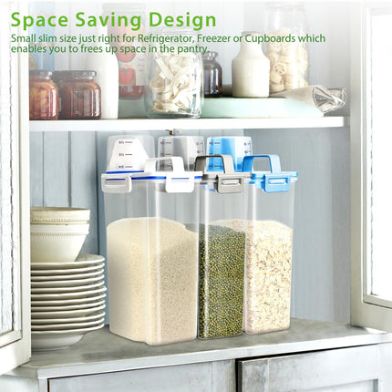 Viretec 1PC BPA Free Clear Plastic Rice Storage 3 to 5LBS  Dry Food Airtight Container, Multi-Use for Pet Dog Cat Food Canister etc