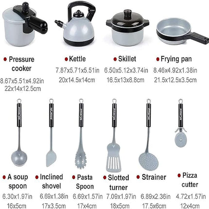 22 PCS Pretend Cooking Set, Kids Kitchen Toy with Play Food for Toddlers, Cookware Playset with Pots and Pans and Utensils, Kitchen Playset Accessories T58