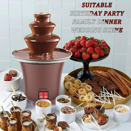 JINEKU 3-Tier Electric Chocolate Fountain Waterfall Machine,  Chocolate Melting Tower