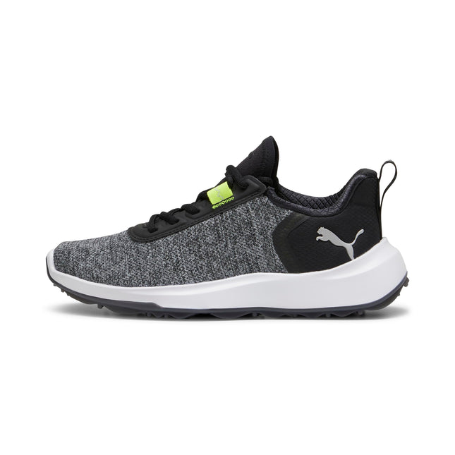 PUMA Golf Unisex-Child Fusion Crush Sport Jr Golf Shoes, Puma Black-Electric, 4 Big Kid
