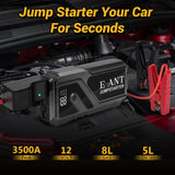 Car Battery Jump Starter 4000A Peak, 12V Jump Starter Battery Pack for Up to 8L Gas/5L Diesel, Battery Booster Jump Box, Power Bank USB QC3.0 Outputs Portable Charger (4000A-Gray)