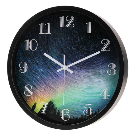 QWANPET Modern Wall Clock, 12Inch Round Wall Clocks, Quality Quartz Silent Non-Ticking Wall Clock, Decor Wall Clocks for Living Room Bedroom Kitchen Home, Black