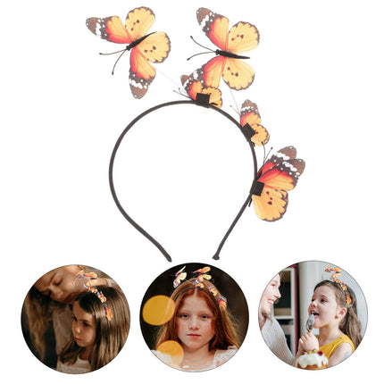 FOMIYES 1pc Orange Butterfly Hair Hoop for Girls Headband Chic Design for Parties Cosplay and Daily Wear