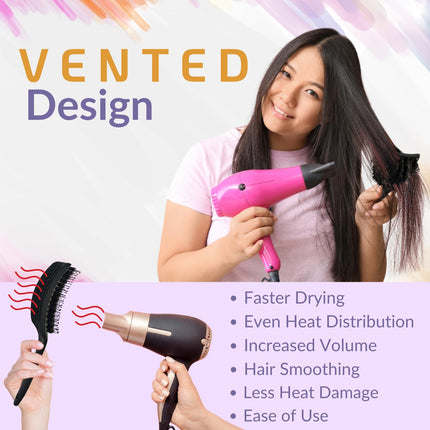 Inatekpro Curved Boar Bristle Hair Brush for Thick, Fine & Curly Hair (Large), Black