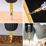 HSS 4341 Damaged Screw Extractor Set, 5-Piece Double-Ended Drill Bits for Stripped Screws and Bolts, 2-14mm Range, Gold Titanium