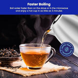 Chefman Electric Tea Kettle, 1.8 Liter Hot Water Electric Kettle Temperature Control Water Boiler with 5 Presets, Tri-Colored LED Lights, Keep Warm, Automatic Shutoff, Stainless Steel Glass
