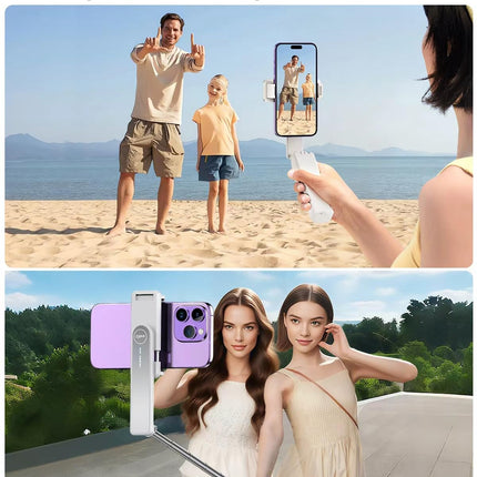 YAYUSHI Ultra Mini Selfie Stick for iPhone, Extendable Aluminum Portable Selfie Stick with Remote, Compact Phone Selfie Sticks Compatible with 4-7" Phones for Vlog/Video Record/Live Stream, WHITE