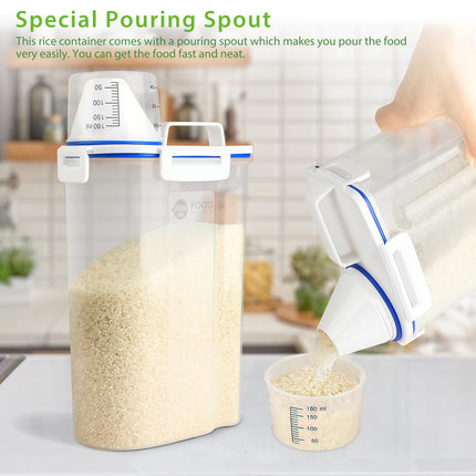 Viretec 1PC BPA Free Clear Plastic Rice Storage 3 to 5LBS  Dry Food Airtight Container, Multi-Use for Pet Dog Cat Food Canister etc
