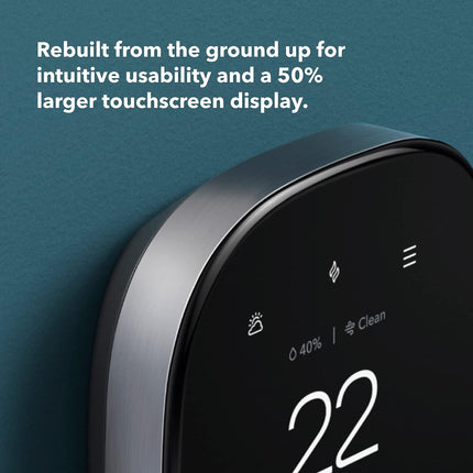 ecobee New 2022! Smart Thermostat Premium with Smart Sensor, Siri or Alexa Built in Air Quality Monitor, Black, LIKE NEW