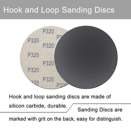 Rvetol 50 Pcs Wet Dry 6 INCH Sanding Discs Hook and Loop, 320 Grit Sandpaper Automotive Wood Metal Polishing & Sanding, Silicon Carbide Sand Paper for Random Orbital Sander (Grit 320)
