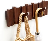 ESDOPA Wood Wall Mounted Coat Rack, Coat Rack Wall Mount, Flip Down Wall Hook Rack with 6 Hooks