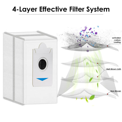 LemonRunRun 6 Pieces T30S Replacement Dust Bags for ECOVACS DEEBOT X5 Omni/ X5 Pro Omni/ X2/ DEX86 Vacuum Bag, Activated Carbon Disposal Bags (NOT FOR T30S COMBO)
