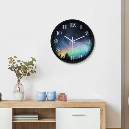 QWANPET Modern Wall Clock, 12Inch Round Wall Clocks, Quality Quartz Silent Non-Ticking Wall Clock, Decor Wall Clocks for Living Room Bedroom Kitchen Home, Black