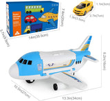 Aomola Toy Cars for 3 Year Old Boy, Car Toys Set, Transport Airplane Toys with 8 Sports Cars and 1 Helicopter, Cargo Plane Toy Gifts for Kids Boys Girls Age 3 4 5 6