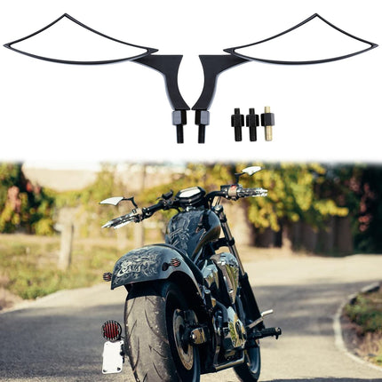 RFY Genuine Chrome 8mm/10mm Motorcycle Blade Steady CNC Aluminum Rearview Side Mirrors Compatible with Honda Yamaha Kawasaki Suzuki