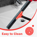 DALIPER Floor Squeegee with 18” Silicone Rubber Scraper Head and 58” Long Adjustable Handle, Heavy Duty Shower Squeegees for Concrete Floor, on Multi-Surface Tile Glass Pool Garage Cleaning