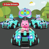 Girls Toys for 3 Year Old,Remote Control Car Toys for Kids, 3 Dolls,RC Car Toy with Music and Lights T70