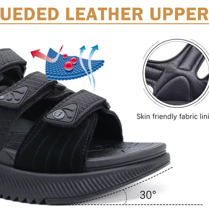 ONCAI Women's Hiking/Walking Sandals with Arch Support & Adjustable Straps, Black