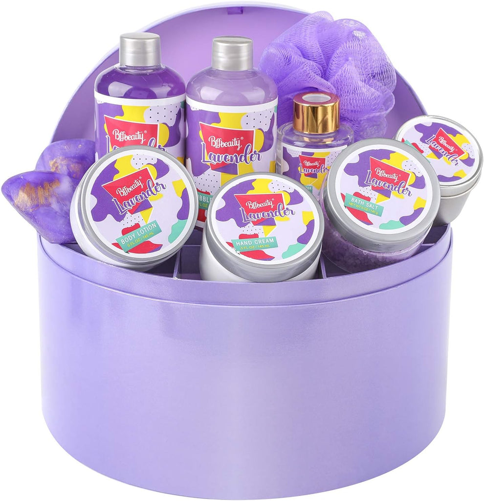 Bff Beauty Spa Gifts for Women - 10 Pieces Lavender Spa Gift Set