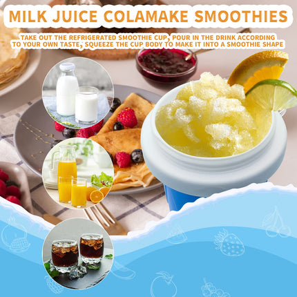 RAUMAXE Slushy Cup, Slushy Maker Cup Slushie Cup Ice Cup Frozen Magic Squeeze Cup Cooling Maker Cup Freeze Mug Milkshake Smoothie Mug (Yellow)