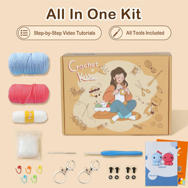 Ktmeor Crochet Octopus Starter Kit for Beginners