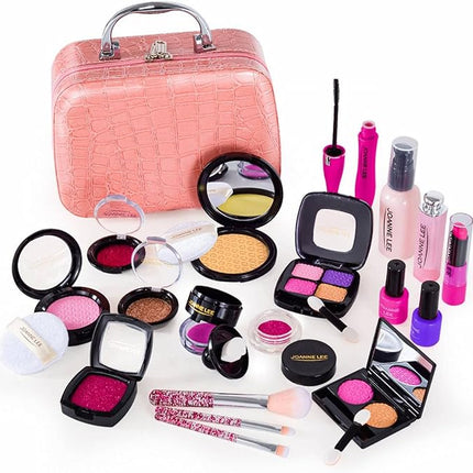 Aomola Kids Pretend Makeup Toys for Girls Pretend Play Makeup Kit with Cosmetics Bag Organizer T112