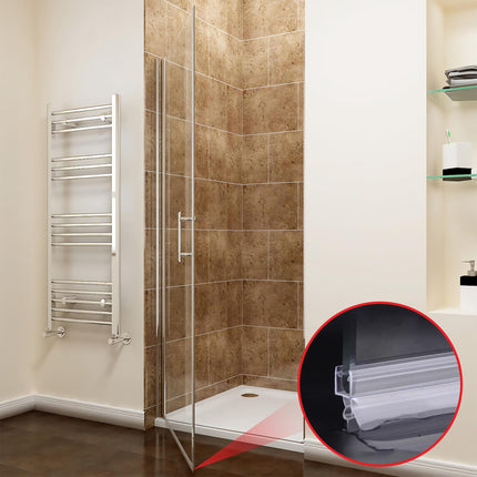 Shower Door Bottom Seal Strips 2PCS, 36 Inch Long Ultra Clear Vinyl Seal Strips With Sweep For 1/2"(12mm) Thick Frameless Glass Door, To Stop Water Leak