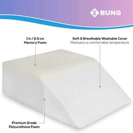 Ebung Leg Pillow Replacement Cover ONLY - Fits Leg Elevation Pillow, Washable