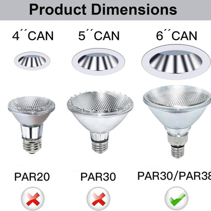 Ivyemons 4-Pack Indoor/Outdoor 38W PAR38 Halogen Bulb 120V E26 Base, PAR38 Halogen Flood Light Dimmable 2800K Warm White