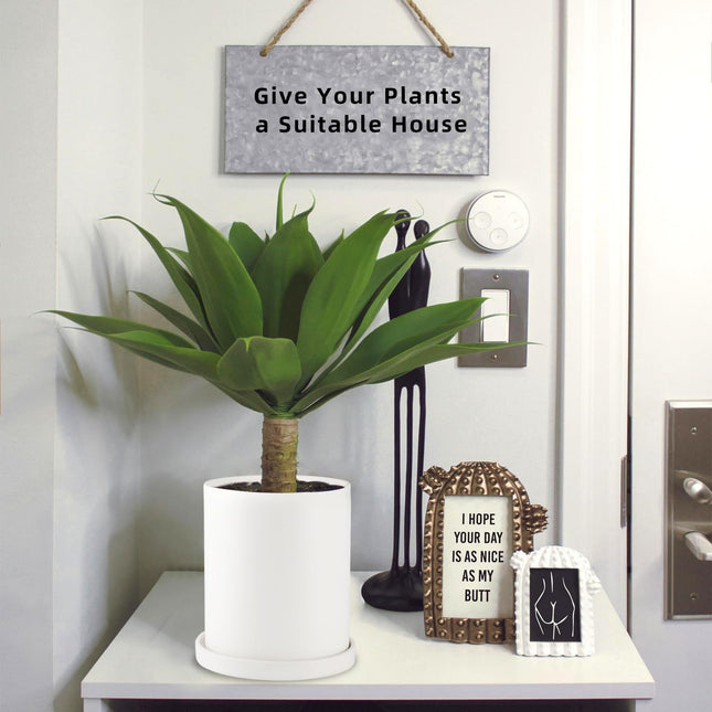 Mozing Ceramic Plant Pots (Small Frosted Surface) 6.89"X8.47"