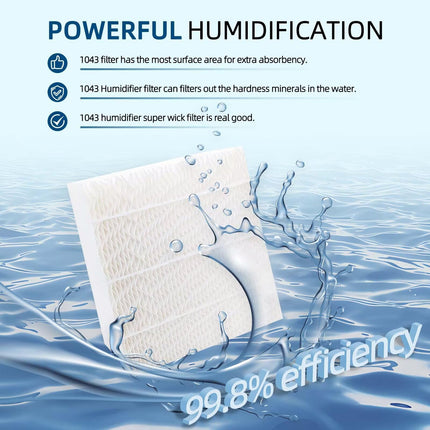 Techypro 2-Pack 1043 SuperWick Humidifier Filter Replacement for Essick AirCare EP9500 EP9700 EP9800 EP9R500 EP9R800 821000 826000 826800 831000, and Bemis Space Saver 800 8000 Super Wick Humidifiers
