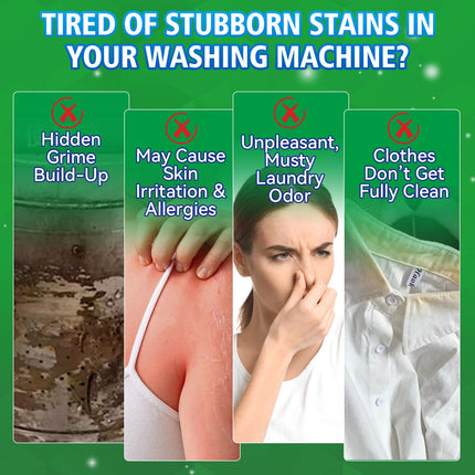 Washing Machine Cleaner Tablet, 24 Tablets Laundry Descaler for HE, Top Load & Front Load Washer Cleaner, Highly Efficient Deodorizer Deep Clean Inside Drum and Laundry Tub Seal