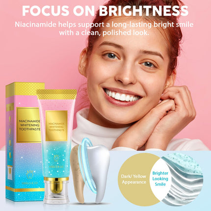 Jiorniee Niacinamide Whitening Toothpaste 100g Intensive Toothpaste for Sensitive Teeth, Gentle Stain Removal