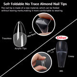 MAGIC ARMOR False Nail tip 120PCS (Almond Nail tips-120) Almond Press on Nails Medium French Design Clear Full Cover Artificial with Nail Glue for Home DIY Nail Salon Nail Extension,10 Sizes