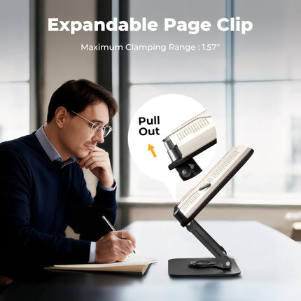 SupeDesk Adjustable Multifunctional Display Stand with 360° Rotating Bases, Foldable Designs, and Elastic Clips, for Recipe, Cookbooks, Tablets, Laptops, Books