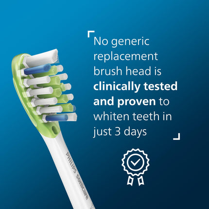 Philips Sonicare Premium White RFID Replacement Brush Heads, White, 2 Pack, HX9062/65