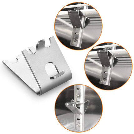 HK Freezer 10PCS Replacement Shelf Square Buckles Clips, Stainless Steel Hooks Shelf Clip for Refrigerator