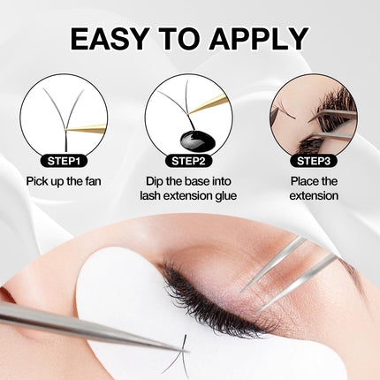 CharmO'clock Premium YY D Curl 8-16mm Mixed Volume Length Lash Extensions Super Matte Black Finish X004YXSNRH