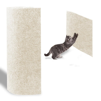 MIUZMORE 98.4" x 15.8" Trimmable Replacement Cat Carpet, Self-Adhesive Cat Scratch Mat for Cat Furniture - Cat Scratch Furniture Protector - Beige