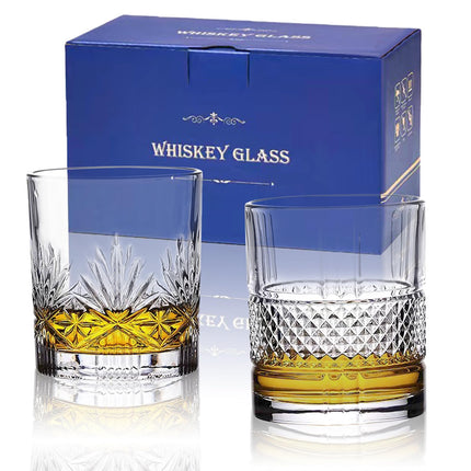 HOSCK 2-PACK of 360ml Whiskey Glasses/Wine Glass Cups for Whiskey, Beer, Cocktail, Juice