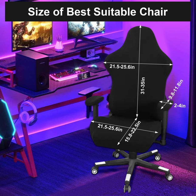Voxlara Universal 4PC Office Chair Cover Set with Armrests for Computer Chairs/PC Seat Cover Chair, BLACK