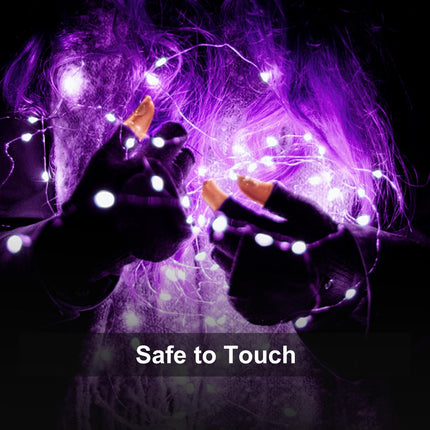 Aogist 24 Pack Purple LED Fairy Lights, Twinkle Firefly Lights, 3 Speed Modes 7 Feet Mini Battery Operated String Lights for Mason Jar DIY Wedding Party Christmas Decoration