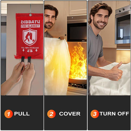 1 Pack Fire Blanket for Home and Kitchen,Emergency for Small Fire,Reused,Easy Use