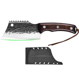 FULLHI Kitchen Knife with sheath,Meat Cleaver Knife for Meat Cutting, High Carbon Steel Forged Butcher Full Tang Chef Knife