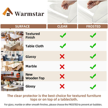 Warmstar 24x48" 2mm thick Clear PVC Rectangle Cover Protector Mat for Kitchen, Dresser, Dining Table, Desk X003VCEACT