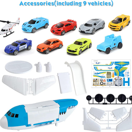 Aomola Toy Cars for 3 Year Old Boy, Car Toys Set, Transport Airplane Toys with 8 Sports Cars and 1 Helicopter, Cargo Plane Toy Gifts for Kids Boys Girls Age 3 4 5 6