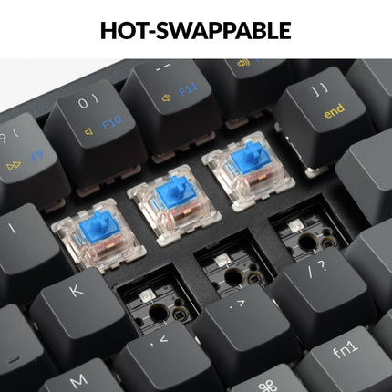 Keychron K6 Wireless Mechanical Keyboard, 65% Compact Layout Bluetooth/Wired RGB Backlit 68 Keys with Hot-Swappable Gateron G Pro Blue Switch Compatible with Mac Windows