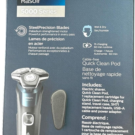 Philips Shaver Series 5000 Wet & Dry Electric Shaver with Quick Cleaning Pod  S5579/94
