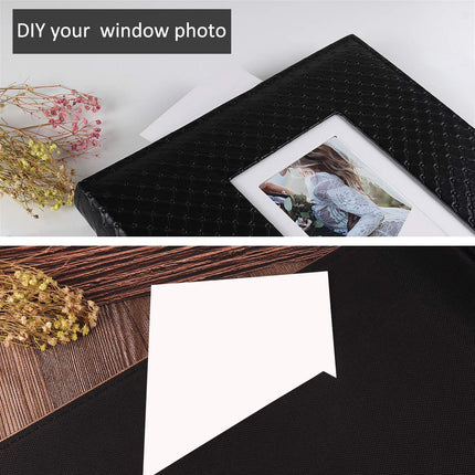 RECUTMS Photo Album for 4x6 Pictures 600 Pockets, Large Capacity Button Grain Leather Cover Holds 600 Horizontal and Vertical Photos for Wedding Anniversary Family Travel (Black)