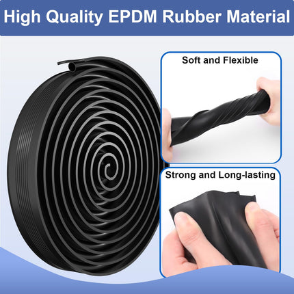 Garage Door Seals Bottom Rubber - Garage Door Seal, U+O Ring Weatherproof Garage Door Bottom Seal Strip Replacement with 5/16" T-Ends, Universal Garage Door Weather Stripping by Hzetuu